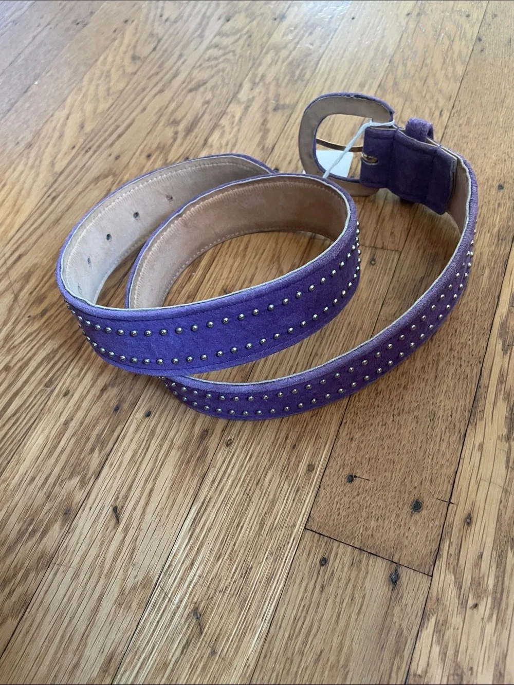 Purple Suede Studded Women's Belt